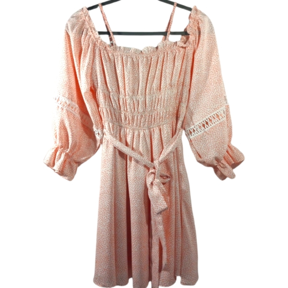FRENCH KISS Mini Orange/White Summer Dress SZ Medium